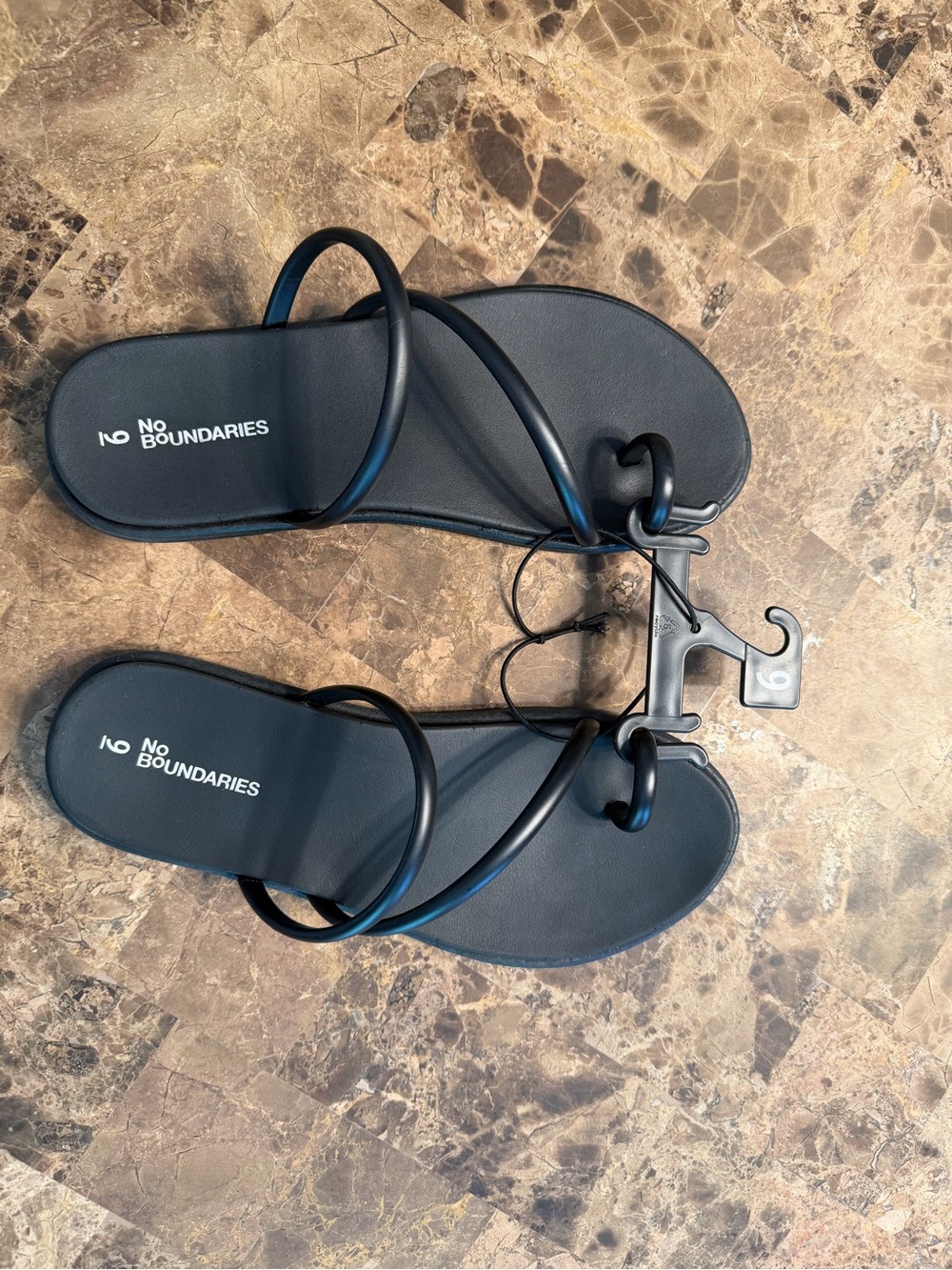 No Boundaries Black Minimalist Strappy Slide Sandals